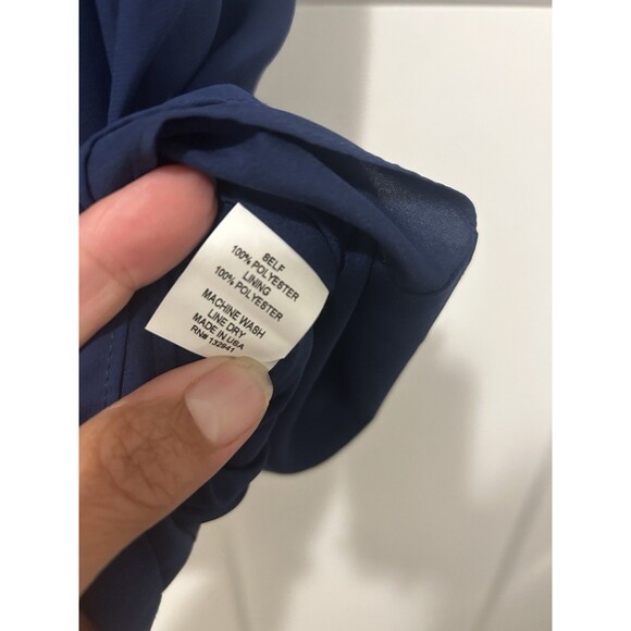 Amanda Uprichard Sleeveless Mini Dress Size Large V Neck Navy Blue Layer Chiffon - Picture 5 of 6